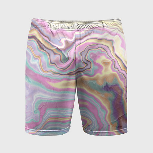 Мужские спортивные шорты Мрамор узор разноцветный / 3D-принт – фото 1