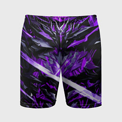 Мужские спортивные шорты Фиолетовый камень на чёрном фоне