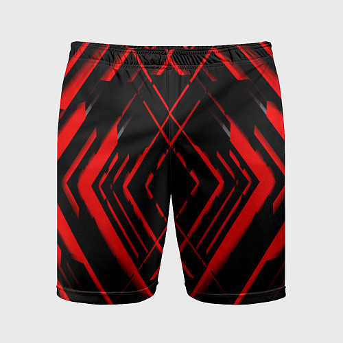 Мужские спортивные шорты Красные линии ромб / 3D-принт – фото 1
