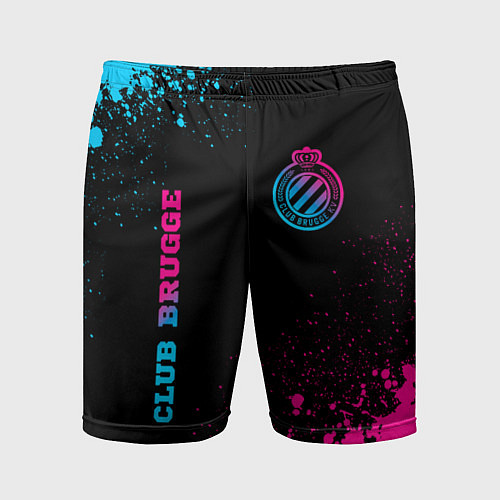 Мужские спортивные шорты Club Brugge - neon gradient вертикально / 3D-принт – фото 1