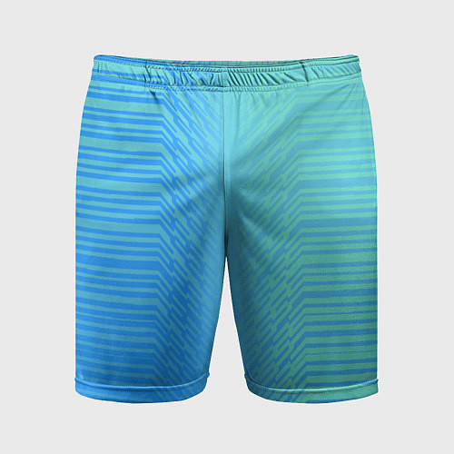 Мужские спортивные шорты Голубые градиентные линии / 3D-принт – фото 1