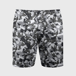 Мужские спортивные шорты Пиксельный камуфляж серого цвета