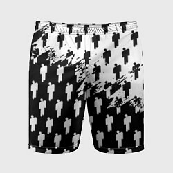 Шорты спортивные мужские Billie Eilish pattern black, цвет: 3D-принт