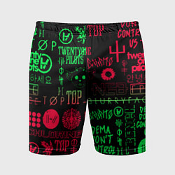 Мужские спортивные шорты Twenty one pilots pattern rock steel