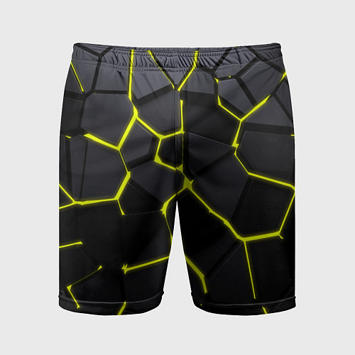 Мужские спортивные шорты Желтые плиты киберпанк / 3D-принт – фото 1
