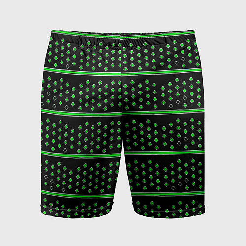Мужские спортивные шорты Зелёные круги и полосы / 3D-принт – фото 1