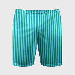 Мужские спортивные шорты Зелёно-голубой полосатый