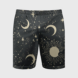 Мужские спортивные шорты Звёздная карта с лунами и солнцем