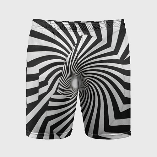 Мужские спортивные шорты Оптическая иллюзия контрастные волны / 3D-принт – фото 1