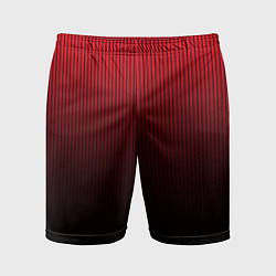 Мужские спортивные шорты Красно-чёрный градиент в полоску