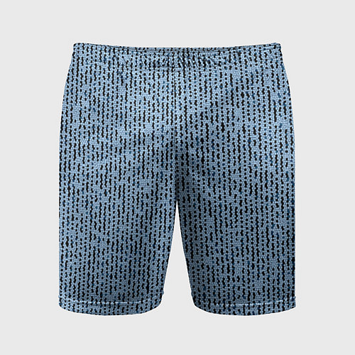 Мужские спортивные шорты Голубой с чёрным мелкая мозаика / 3D-принт – фото 1