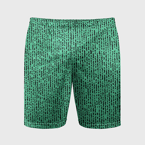 Мужские спортивные шорты Мозаика нефритовый зелёный / 3D-принт – фото 1