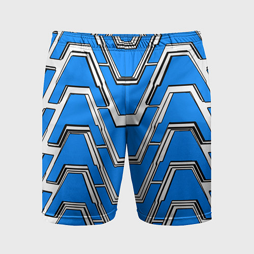 Мужские спортивные шорты Техно броня синяя / 3D-принт – фото 1
