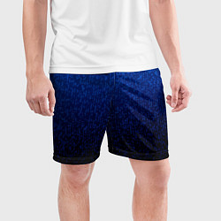 Шорты спортивные мужские Градиент мелкая мозаика сине-чёрный, цвет: 3D-принт — фото 2