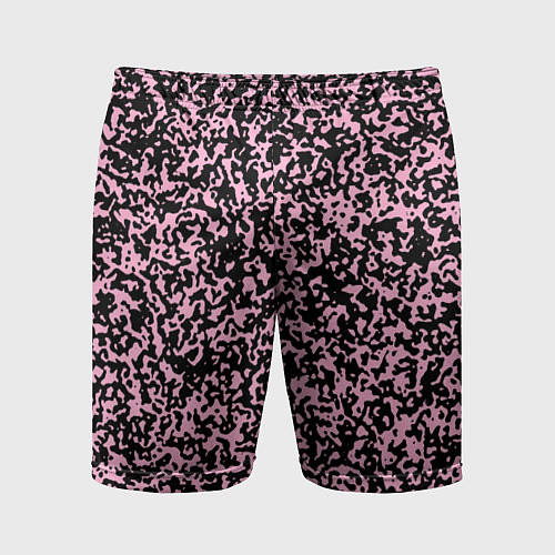 Мужские спортивные шорты Чёрно-розовый пятнистый / 3D-принт – фото 1