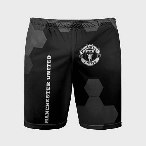 Мужские спортивные шорты Manchester United sport на темном фоне вертикально / 3D-принт – фото 1