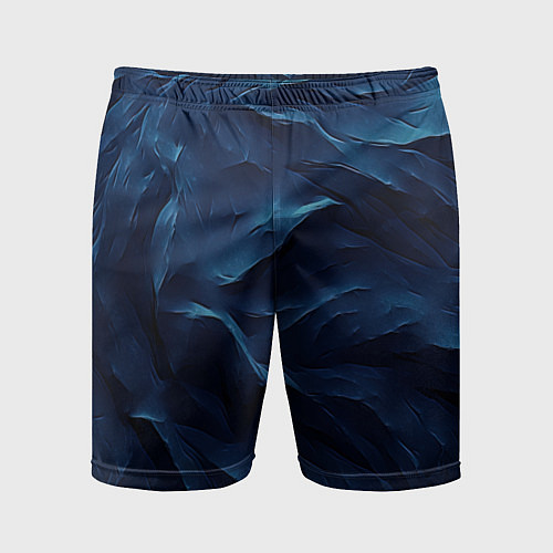Мужские спортивные шорты Синие глубокие абстрактные волны / 3D-принт – фото 1