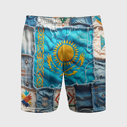 Шорты спортивные мужские Пэчворк джинсы в Казахстане, цвет: 3D-принт
