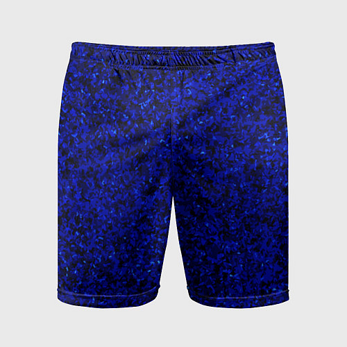 Мужские спортивные шорты Чёрно-синий ультрамарин абстрактная текстура / 3D-принт – фото 1