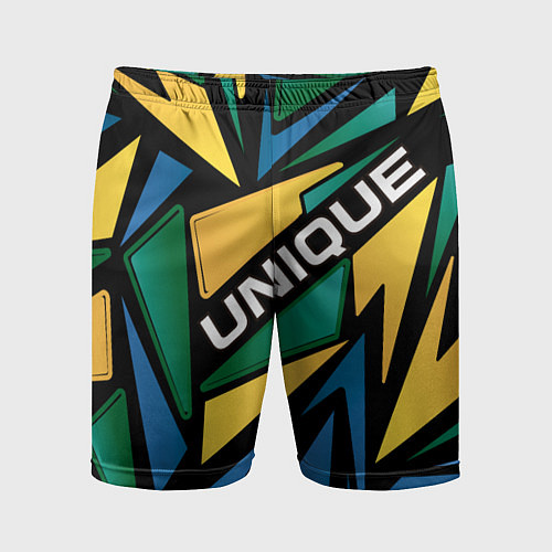 Мужские спортивные шорты Разноцветный геометрический узор - уникальный / 3D-принт – фото 1