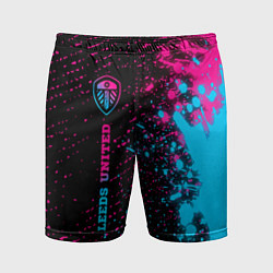 Шорты спортивные мужские Leeds United - neon gradient по-вертикали, цвет: 3D-принт