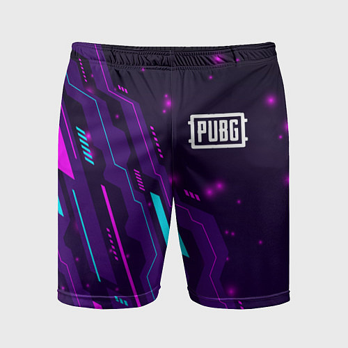 Мужские спортивные шорты PUBG neon gaming / 3D-принт – фото 1