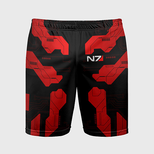 Мужские спортивные шорты Mass Effect - Red armor / 3D-принт – фото 1