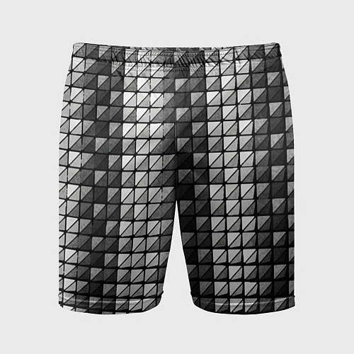 Мужские спортивные шорты Чёрно-белые квадраты / 3D-принт – фото 1