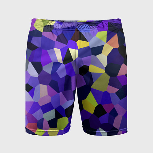 Мужские спортивные шорты Мозаика фиолетовая / 3D-принт – фото 1