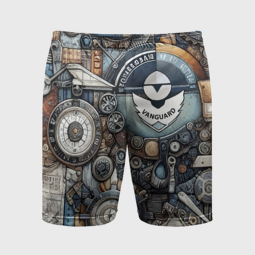 Мужские спортивные шорты Механистический паттерн - авангард нейросеть / 3D-принт – фото 1