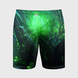 Мужские спортивные шорты Зеленая кислотная яркая неоновая абстракция