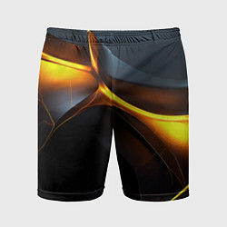 Мужские спортивные шорты Разлом черных плит и оранжевая лава
