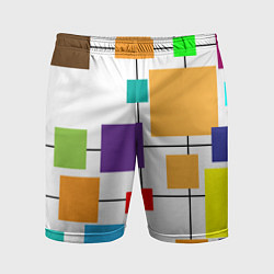 Мужские спортивные шорты Разноцветные квадраты паттерны
