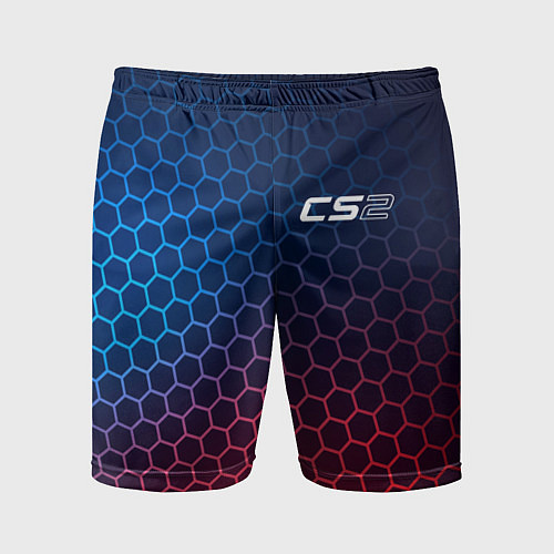 Мужские спортивные шорты Counter Strike 2 неоновые соты / 3D-принт – фото 1