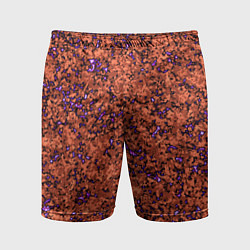 Мужские спортивные шорты Яркий красно-коричневый со фиолетовым свечением