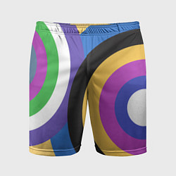 Шорты спортивные мужские Разноцветные круги, абстракция, цвет: 3D-принт