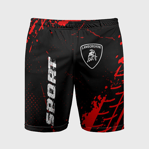 Мужские спортивные шорты Lamborghini red sport tires / 3D-принт – фото 1