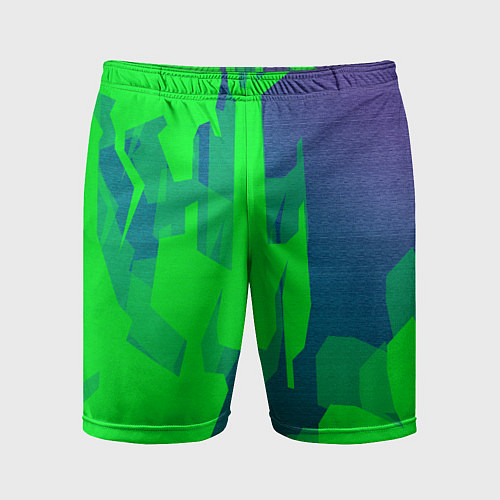 Мужские спортивные шорты Зеленый фиолет / 3D-принт – фото 1