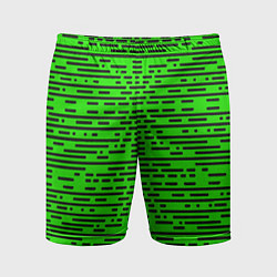 Мужские спортивные шорты Чёрные полосы на зелёном фоне