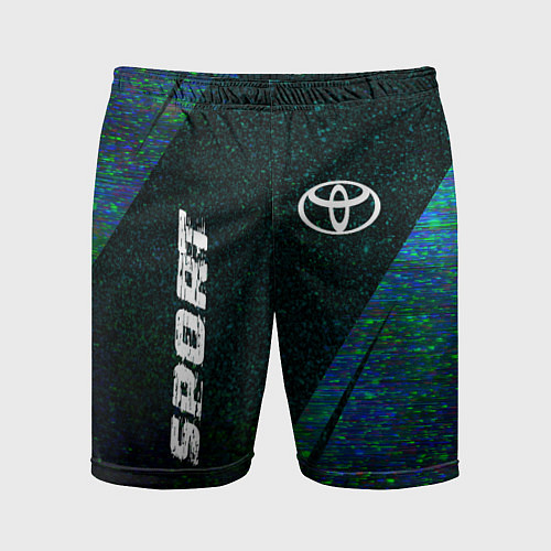 Мужские спортивные шорты Toyota sport glitch blue / 3D-принт – фото 1
