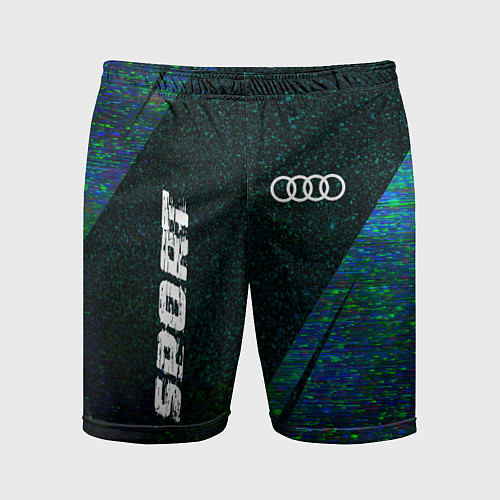 Мужские спортивные шорты Audi sport glitch blue / 3D-принт – фото 1