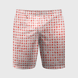 Шорты спортивные мужские Паттерн маленькая красная мозаичная плитка, цвет: 3D-принт