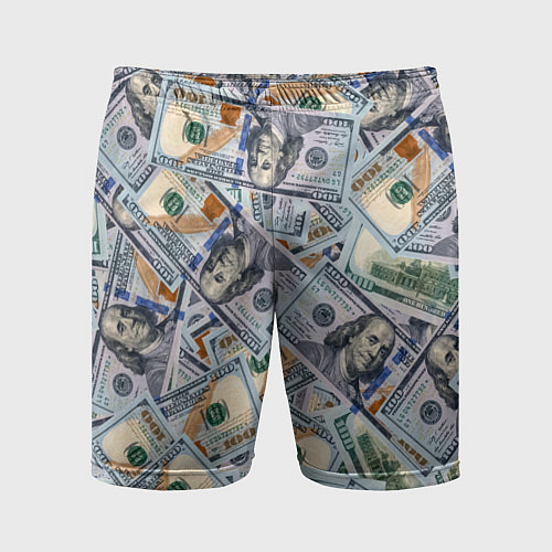 Мужские спортивные шорты Банкноты сто долларов / 3D-принт – фото 1