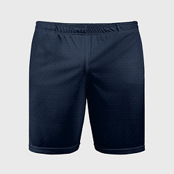 Шорты спортивные мужские Тёмный синий паттерн узоры, цвет: 3D-принт