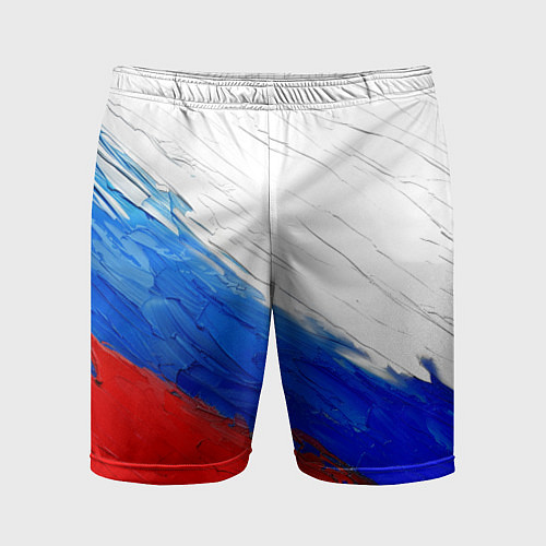 Мужские спортивные шорты Триколор красками / 3D-принт – фото 1