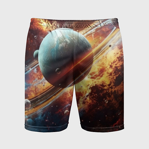 Мужские спортивные шорты Большая планета / 3D-принт – фото 1