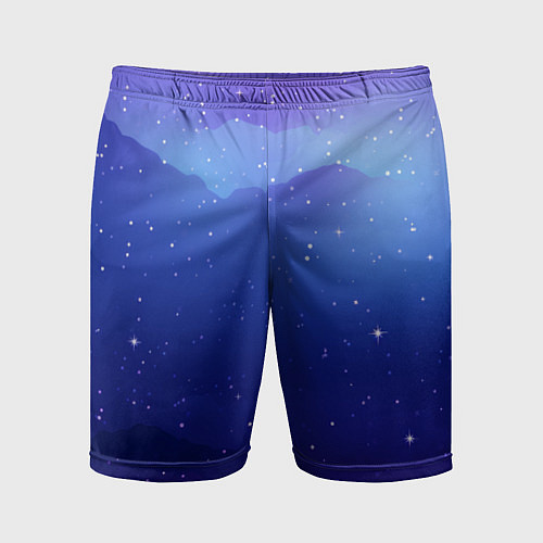 Мужские спортивные шорты Синий космос и звезды / 3D-принт – фото 1