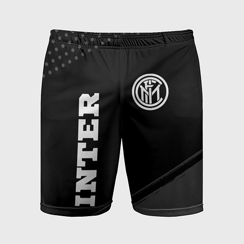 Мужские спортивные шорты Inter sport на темном фоне вертикально / 3D-принт – фото 1