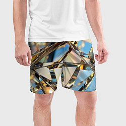 Шорты спортивные мужские Грани стекла, цвет: 3D-принт — фото 2