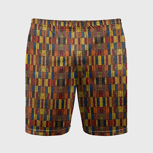 Мужские спортивные шорты Африканский геометрический узор-паттерн / 3D-принт – фото 1